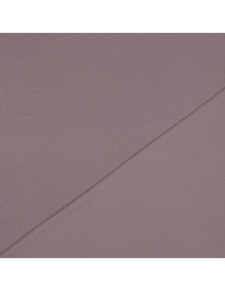 Fine ribbed cotton jersey fabric - Mauve