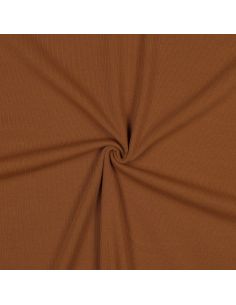 Fine ribbed cotton jersey fabric - Cognac