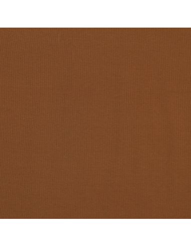 Fine ribbed cotton jersey fabric - Cognac