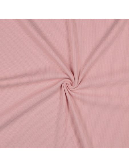Fine ribbed cotton jersey knit fabric - Pink