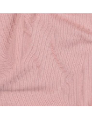 Fine ribbed cotton jersey knit fabric - Pink