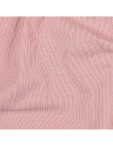 Fine ribbed cotton jersey knit fabric - Pink