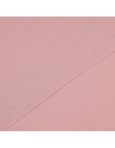 Fine ribbed cotton jersey knit fabric - Pink