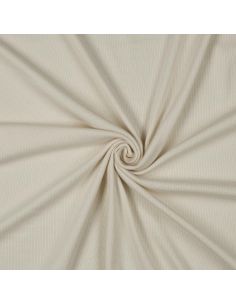 Fine ribbed cotton jersey fabric - Natural