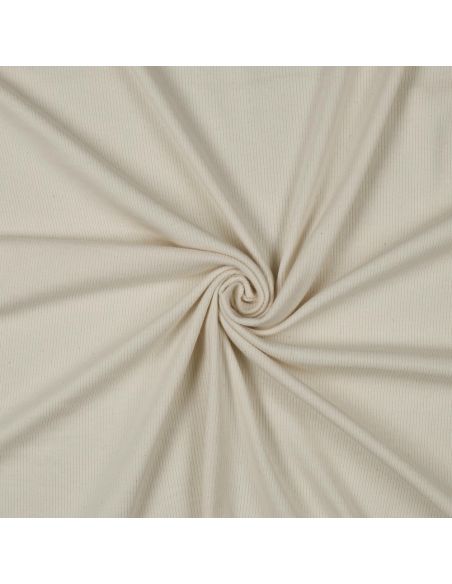 Fine ribbed cotton jersey fabric - Natural