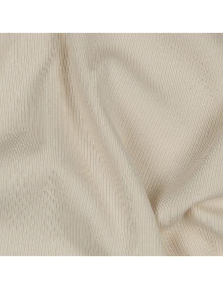 Fine ribbed cotton jersey fabric - Natural