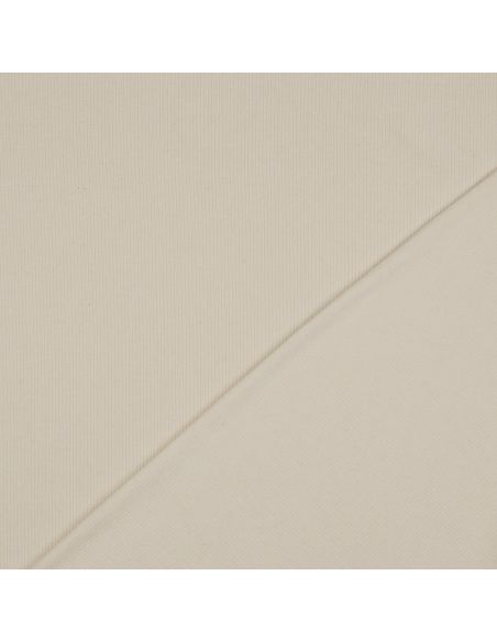 Fine ribbed cotton jersey fabric - Natural