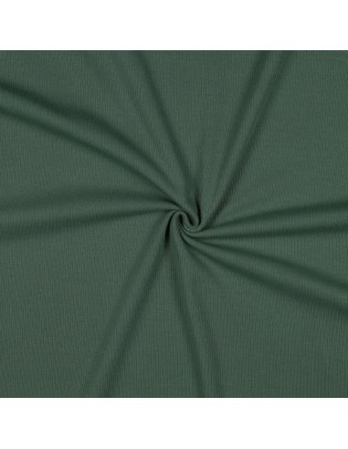 Fine ribbed cotton jersey fabric - Green