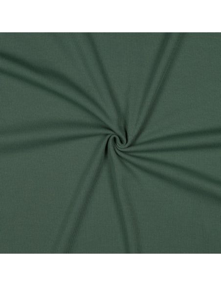 Fine ribbed cotton jersey fabric - Green