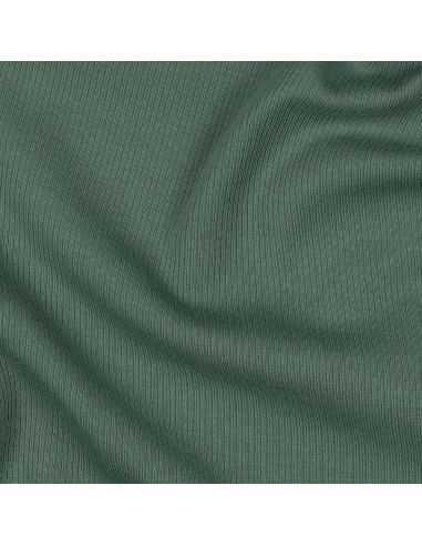 Fine ribbed cotton jersey fabric - Green