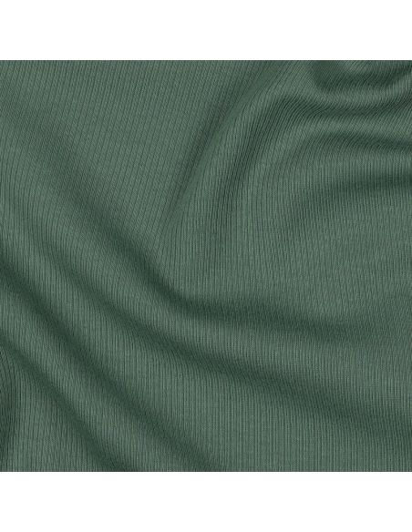 Fine ribbed cotton jersey fabric - Green