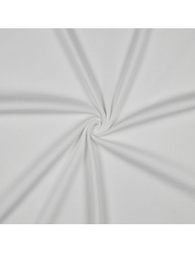 Fine ribbed cotton jersey fabric - Ecru