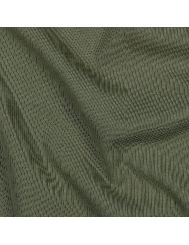 Fine ribbed cotton jersey fabric - Khaki