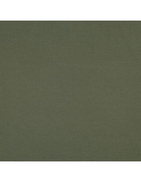Fine ribbed cotton jersey fabric - Khaki