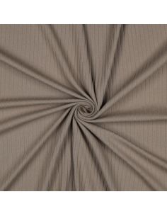 Light ribbed cotton jersey fabric - Taupe