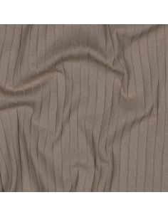 Light ribbed cotton jersey fabric - Taupe 2