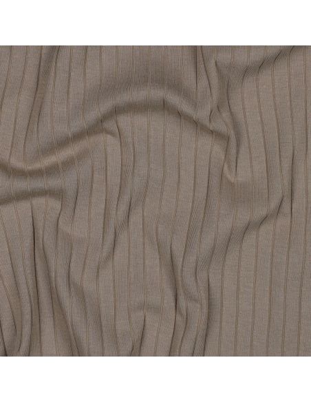 Light ribbed cotton jersey fabric - Taupe