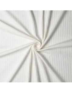 Light ribbed cotton jersey fabric - Ecru