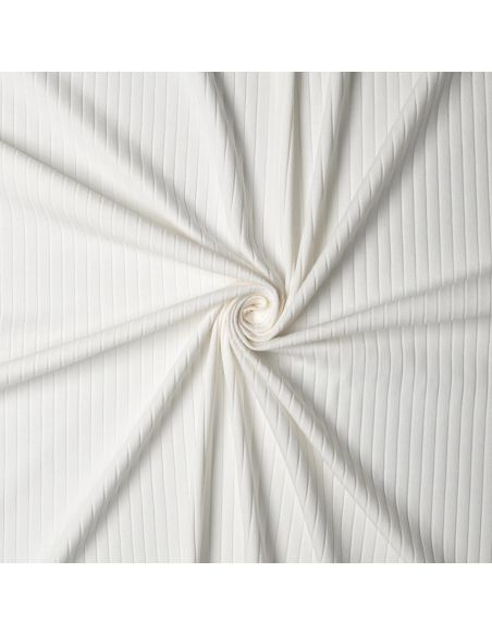 Light ribbed cotton jersey fabric - Ecru