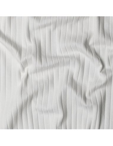 Light ribbed cotton jersey fabric - Ecru