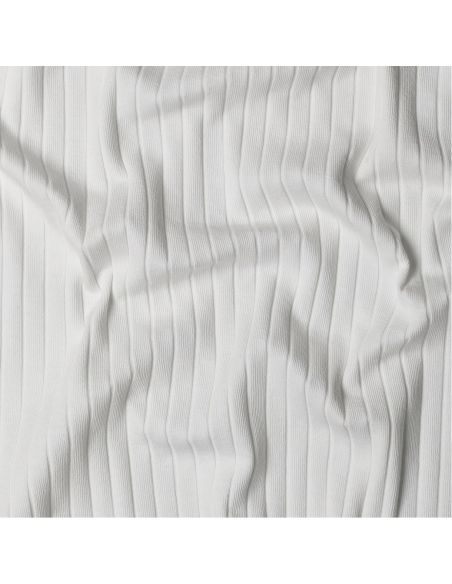 Light ribbed cotton jersey fabric - Ecru