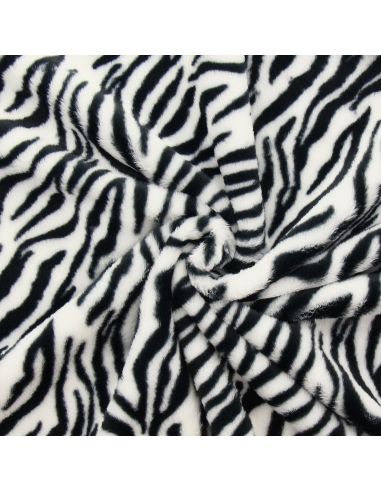 Faux animal fur fabric - Zebra