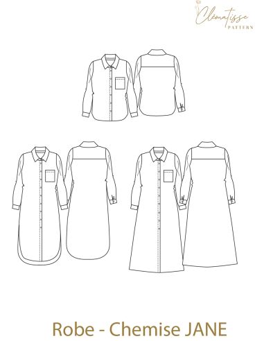 Jane Shirt Dress Pattern - Clématisse Pattern