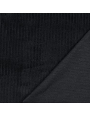 Cotton corduroy fabric - Black