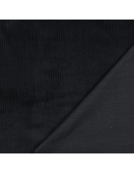 Cotton corduroy fabric - Black
