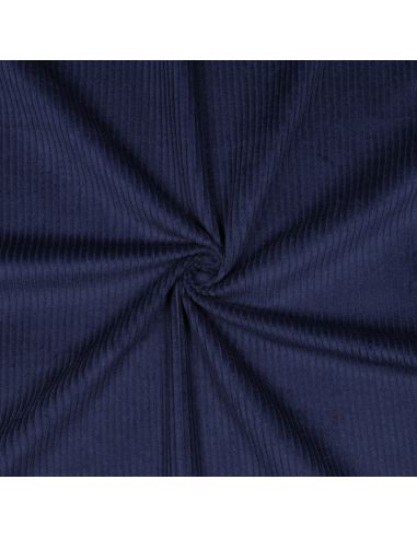 Cotton corduroy fabric - Navy blue