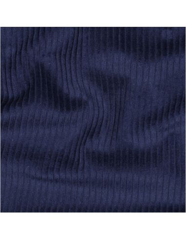 Cotton corduroy fabric - Navy blue