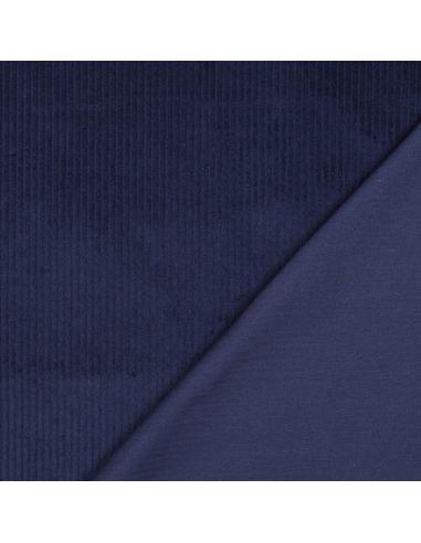 Cotton corduroy fabric - Navy blue
