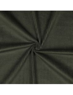 Dark green cotton corduroy fabric