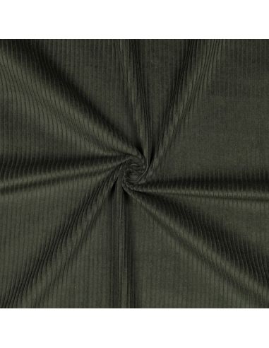 Dark green cotton corduroy fabric
