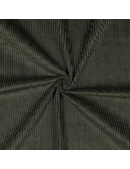 Dark green cotton corduroy fabric