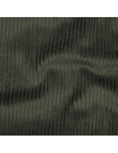 Dark green cotton corduroy fabric