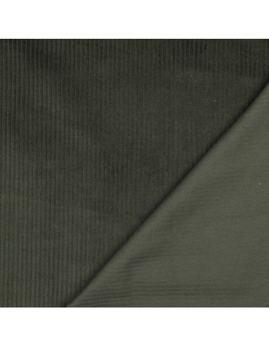 Dark green cotton corduroy fabric