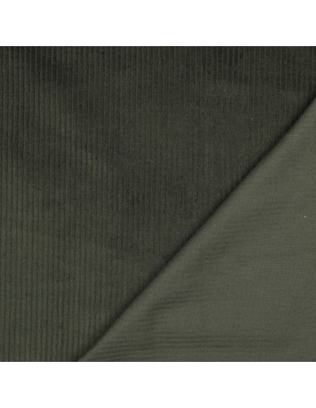 Dark green cotton corduroy fabric