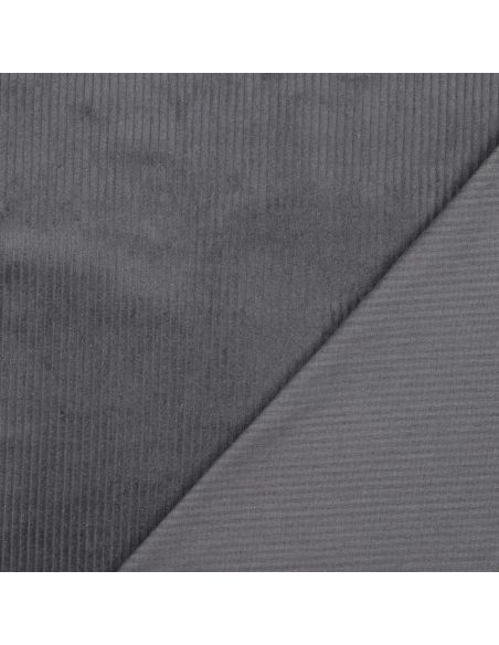 Dark gray cotton corduroy fabric
