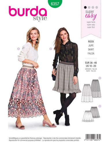 Skirt pattern - Burda 6357