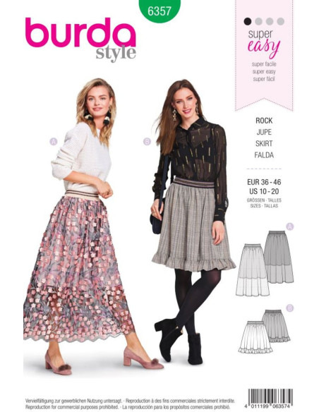 Skirt pattern - Burda 6357