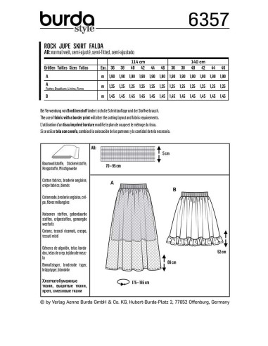 Skirt pattern - Burda 6357