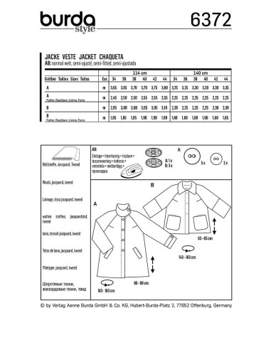 Jacket pattern - Burda 6372