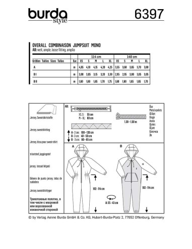 Pattern for jumpsuit - Burda 6397