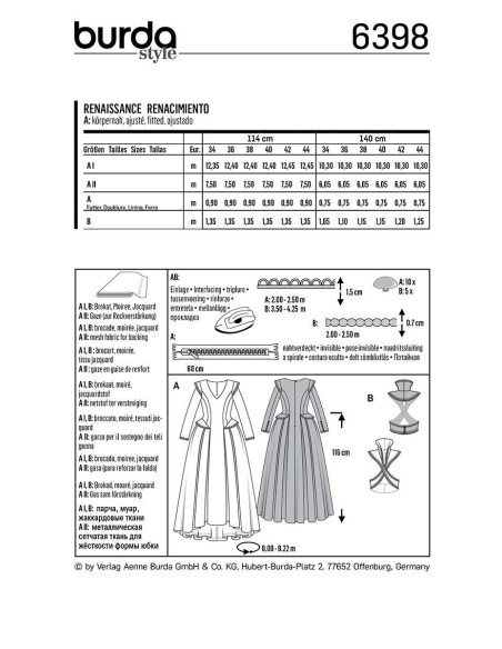 Costume pattern - Burda 6398