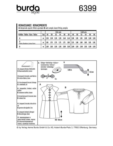 Costume pattern - Burda 6399