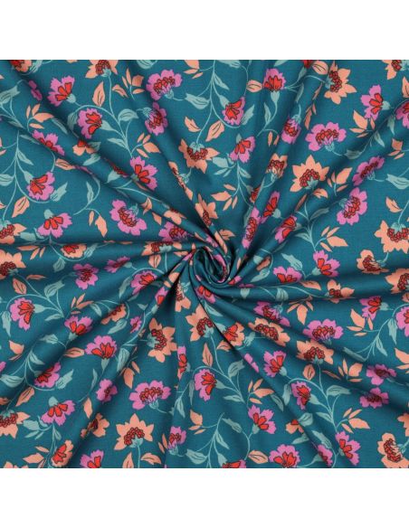 Heavy stretch viscose fabric Rosella - Petrol blue