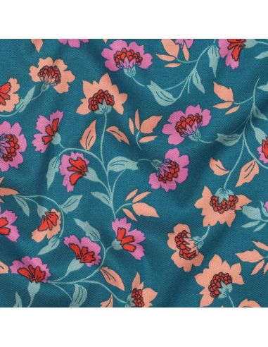 Heavy stretch viscose fabric Rosella - Petrol blue