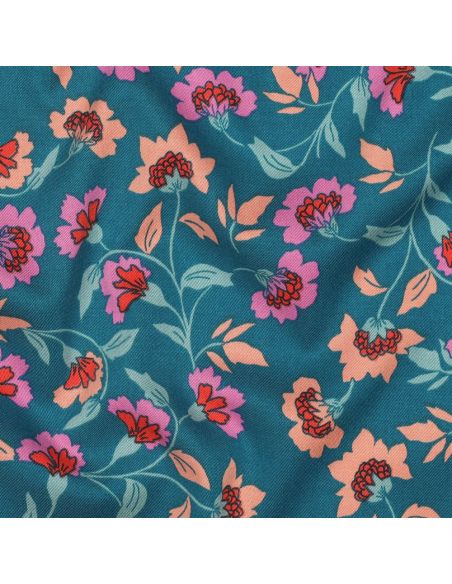 Heavy stretch viscose fabric Rosella - Petrol blue