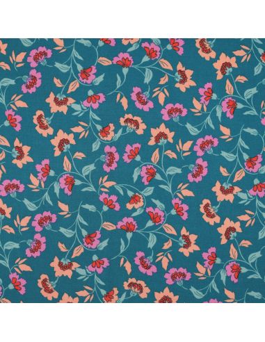 Heavy stretch viscose fabric Rosella - Petrol blue